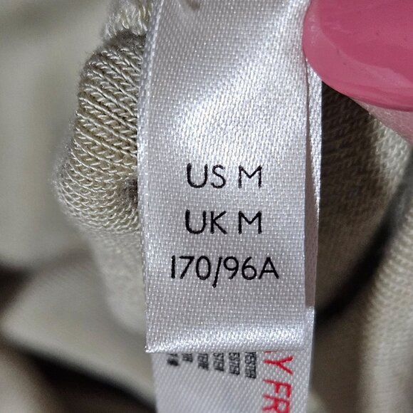 Beige Long-Sleeve V-Neck Ruched Women's Top US M Lyocell Modal Polyester - Picture 3 of 15